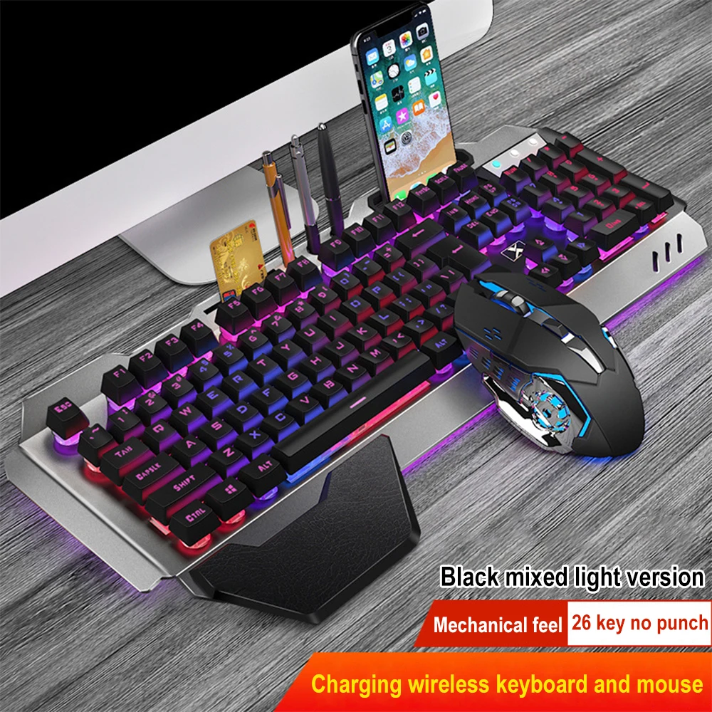 Gaming Keyboard Mouse Wireless - K680充電式ワイヤレスキーボードとマウス,2.4g,ゲーム,コンピューター,オフィス,スポーツに適しています
