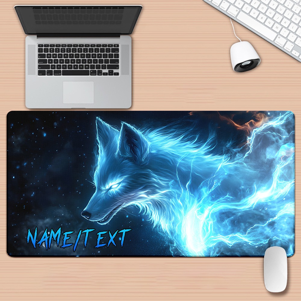 Gaming Keyboard Name - カスタムネームマジックウルフHDプリントXXLマウスマット、多機能ゲーミングキーボードデスクパッド、PCゲーマーオフィスギフト用