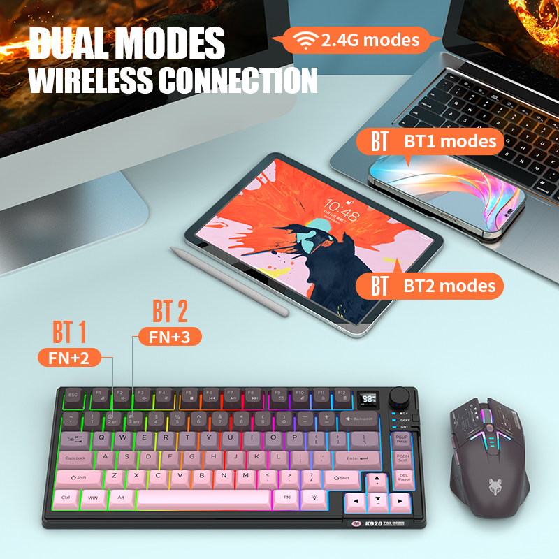 2.4GHzデュアルモードBluetoothワイヤレスゲーミ - Gaming Keyboard Extension のレビューと価格
