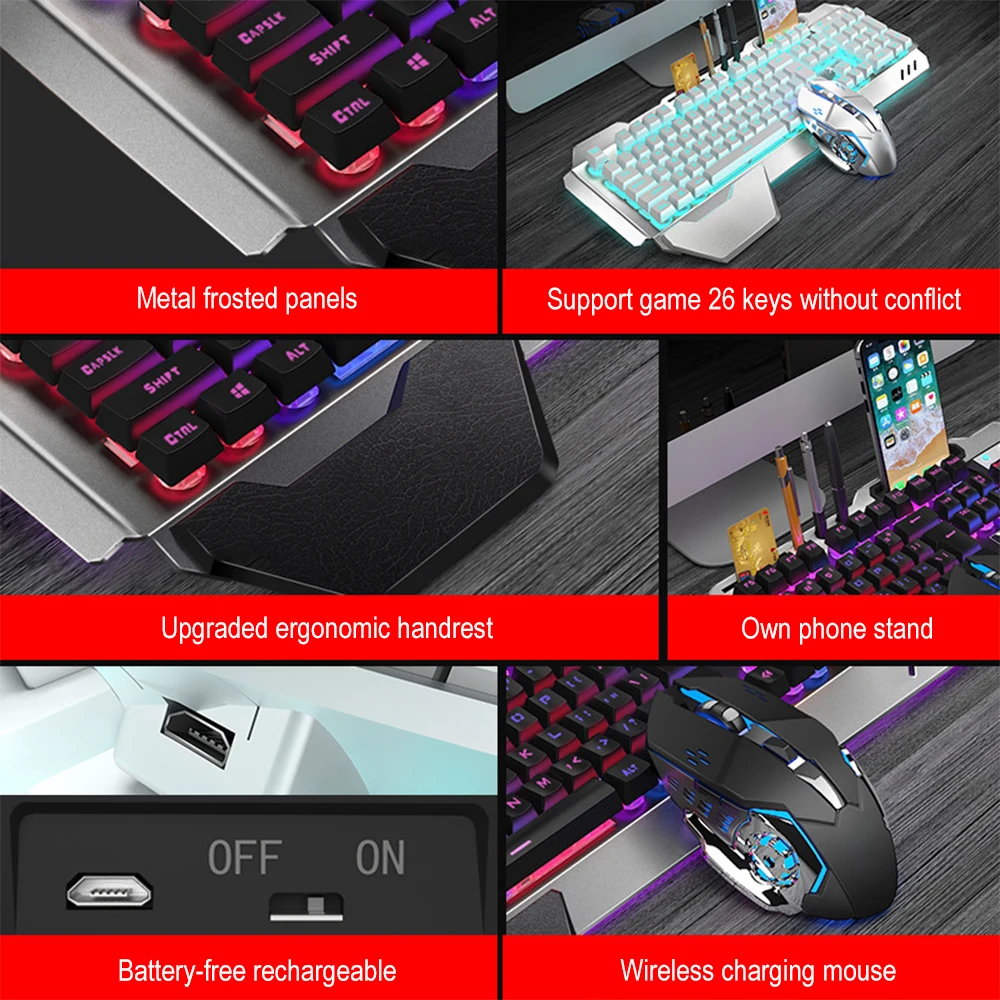 K680充電式ワイヤレスキーボードとマウス,2.4g,ゲーム - Gaming Keyboard Mouse Wireless のレビューと価格