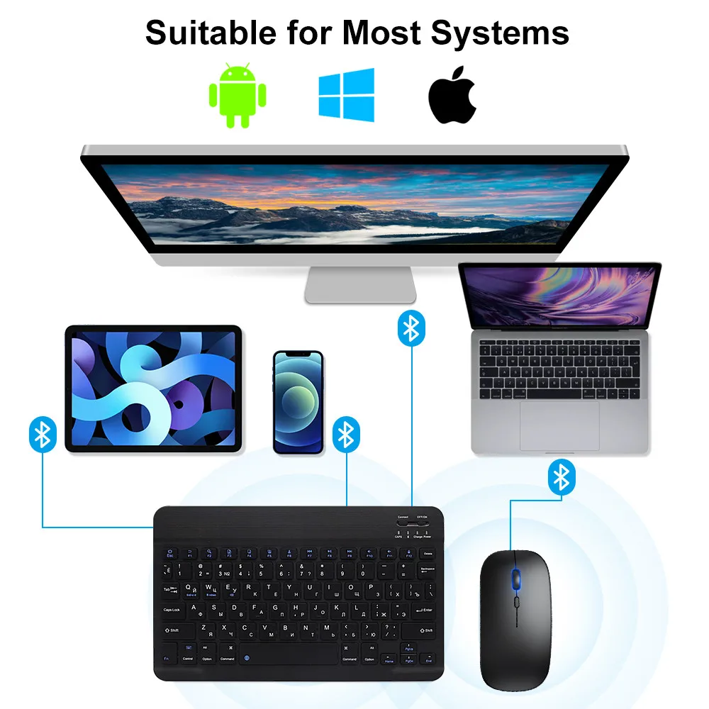 新しい 2025 Bluetooth ワイヤレスキーボードマ - Gaming Keyboard Mouse Wireless のレビューと価格
