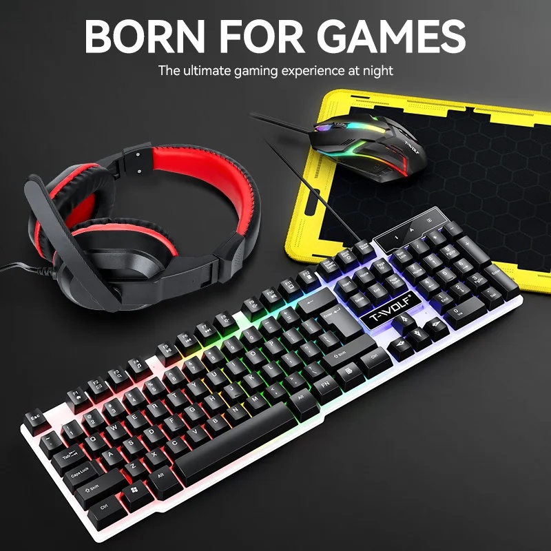 新しいUSBキーボードとマウスのゲーミングヘッドセットコンボ - Gaming Keyboard Extension のレビューと価格