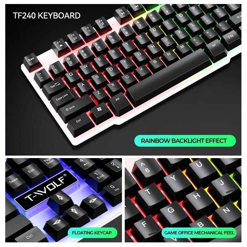 新しいUSBキーボードとマウスのゲーミングヘッドセットコンボ - Gaming Keyboard Extension のレビューと価格