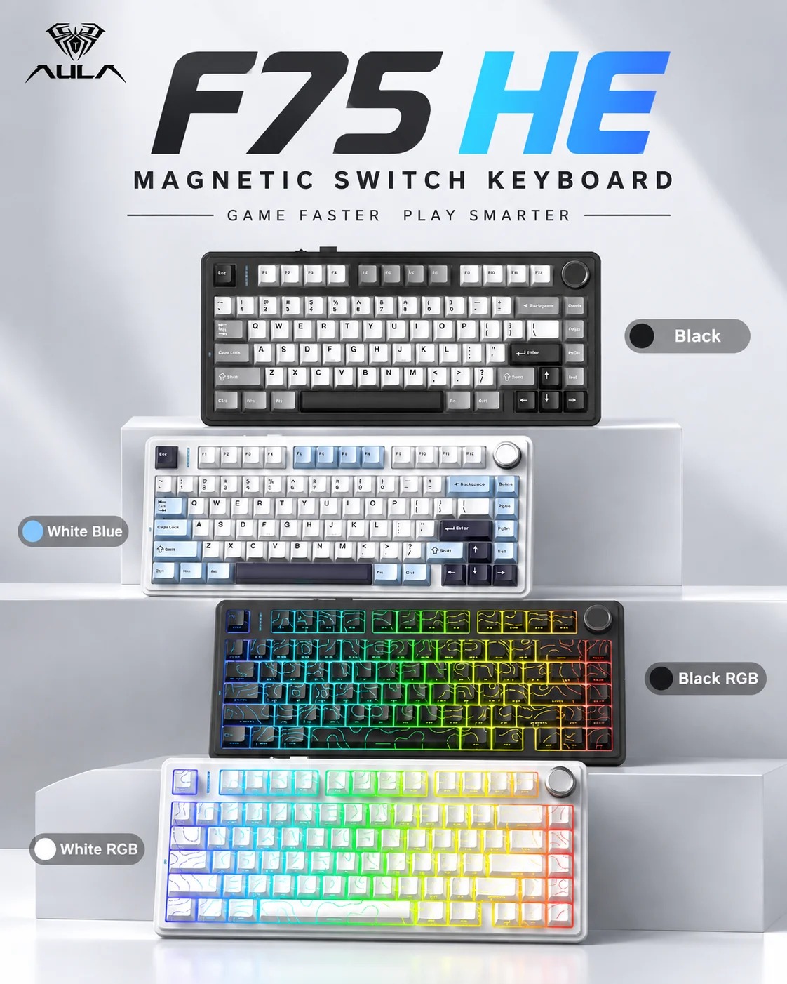 AULA F75 HE マグネット式キーボード 75% ゲー - Gaming Keyboard He のレビューと価格