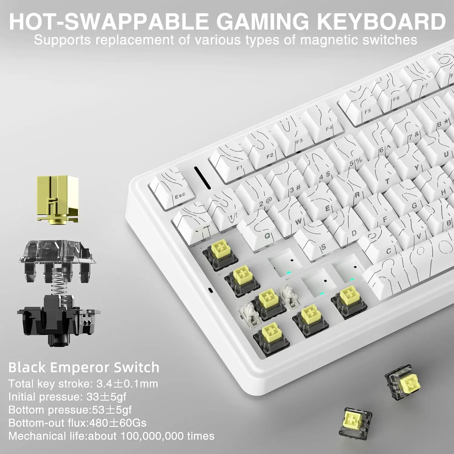 AULA F75 HE マグネット式キーボード 75% ゲー - Gaming Keyboard He のレビューと価格