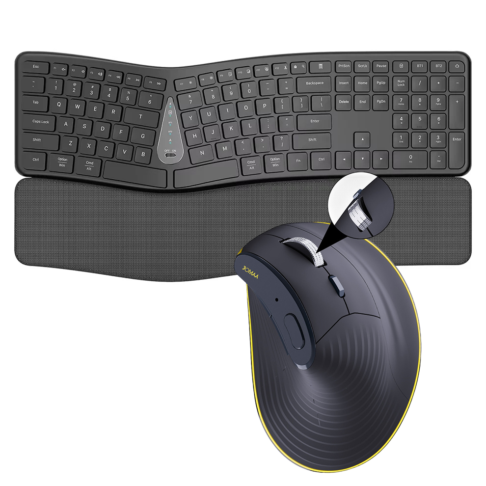 2.4G ワイヤレスキーボードマウスコンボ、快適な自然なタイ - Gaming Keyboard Ergonomics のレビューと価格