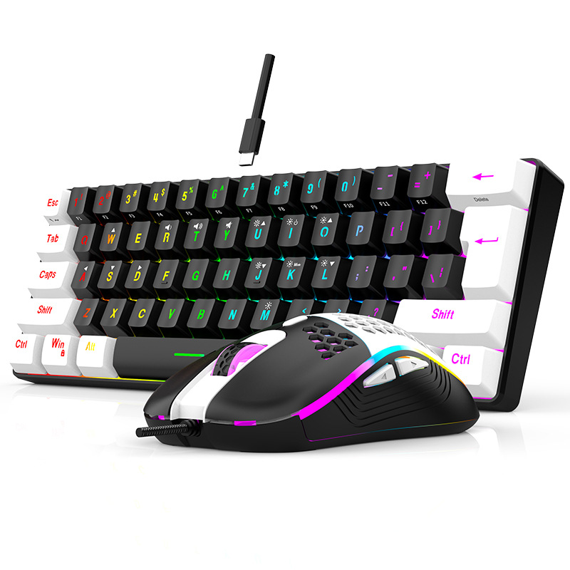 キーボードとマウスセット 60% RGB ゲーミングキーボー - Gaming Keyboard Extension のレビューと価格