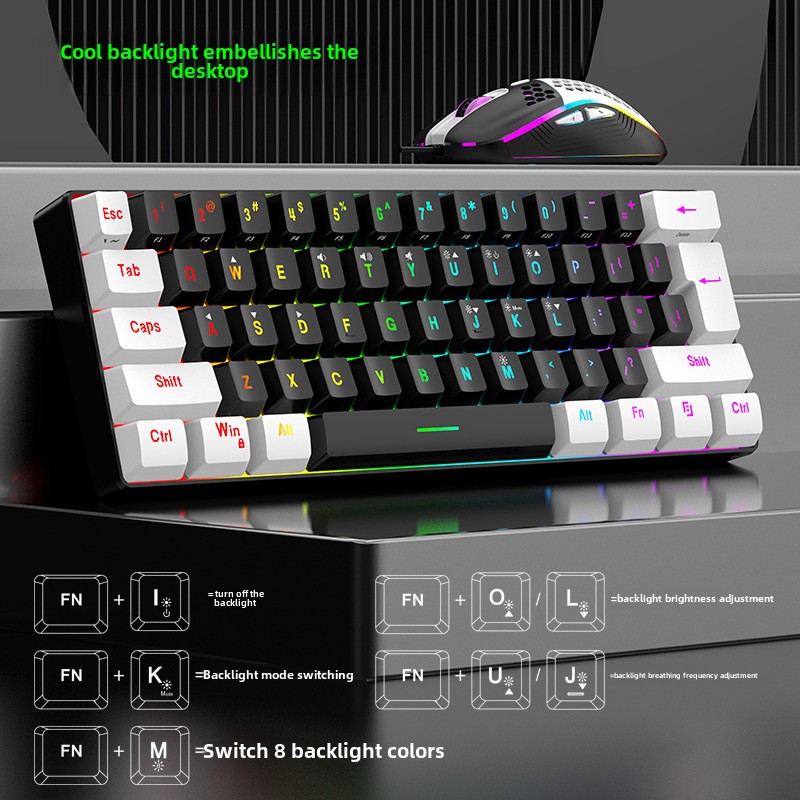 キーボードとマウスセット 60% RGB ゲーミングキーボー - Gaming Keyboard Extension のレビューと価格