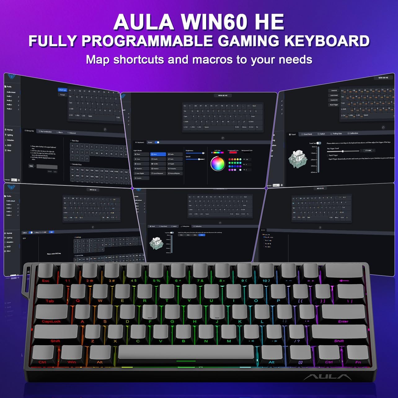 AULA WIN60 WIN68 HE 磁気有線キーボード  - Gaming Keyboard 1 Hand のレビューと価格